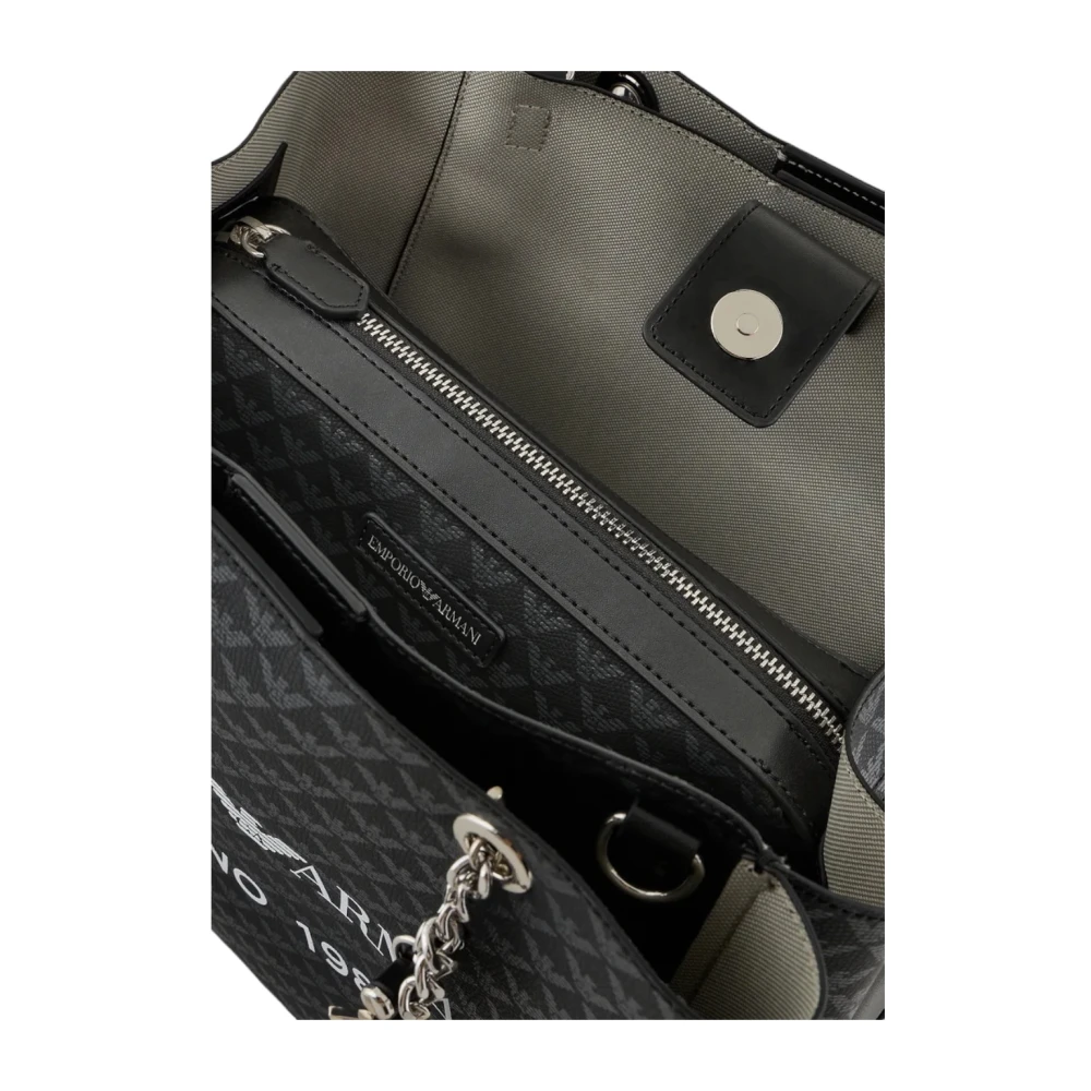 Emporio Armani Stijlvolle Leren Tas Black Dames