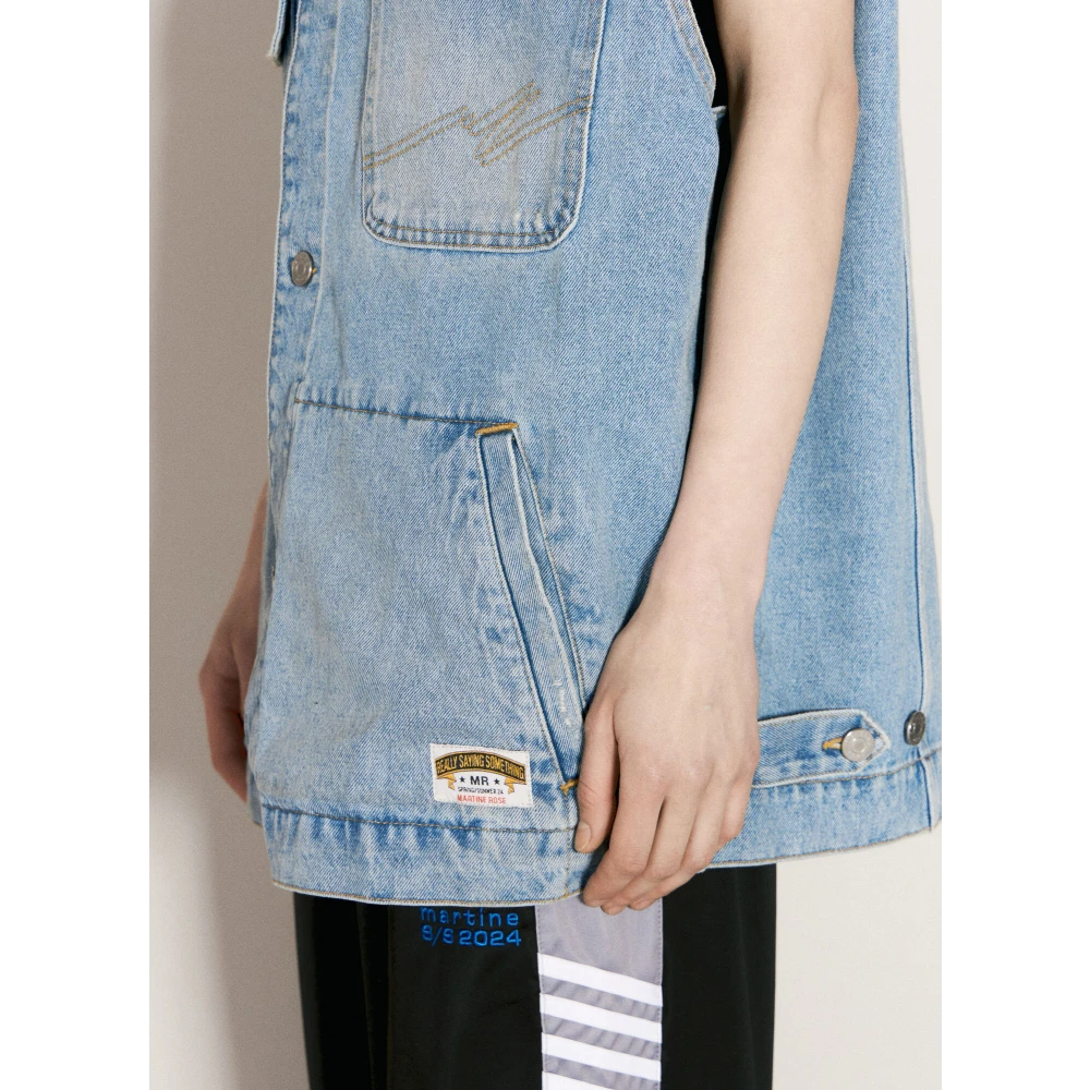 Martine Rose Denim Gilet met Zakken Blue Heren