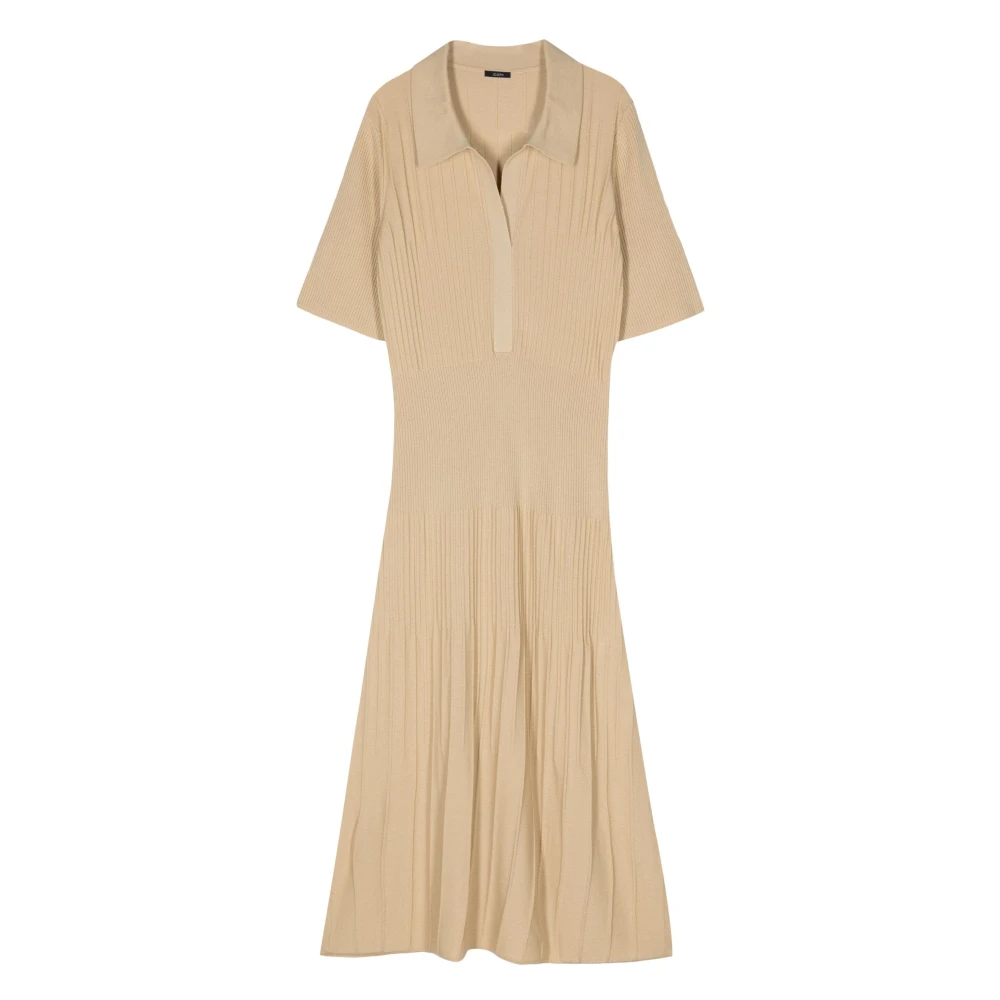 Joseph Beige Maxi Jurk in Fijne Merino Beige Dames