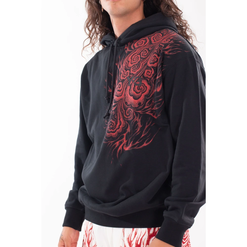 Y-3 Flame Hoodie in Zwart Black Heren