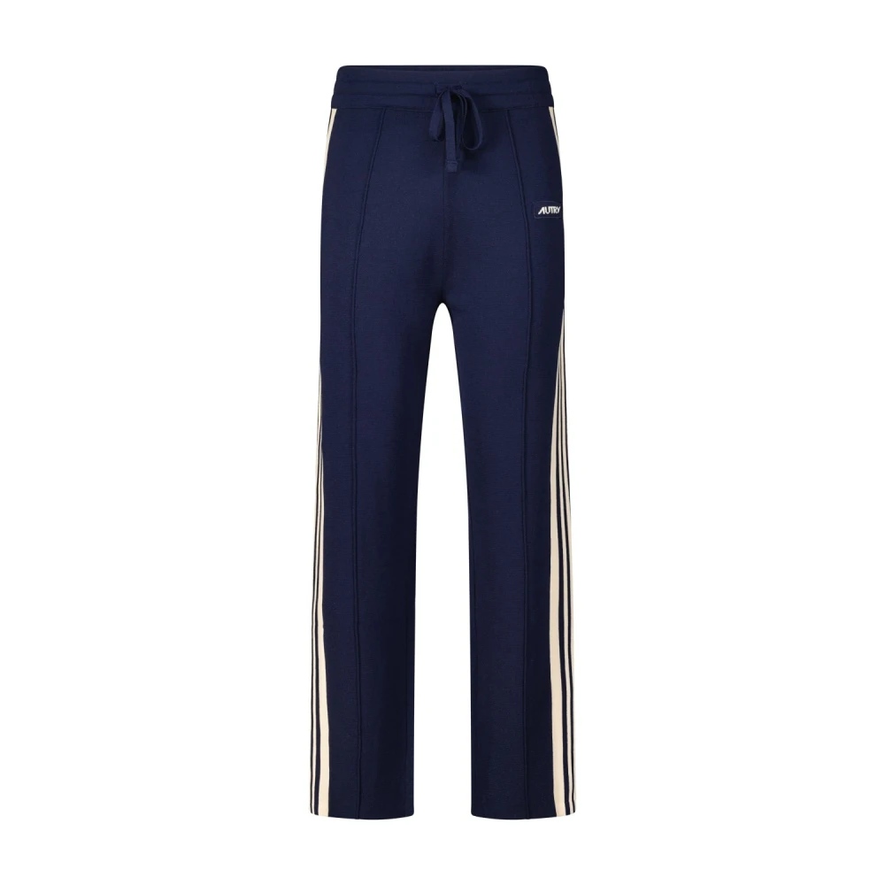 Autry Gebreide Sweatpants met Strepen Blue Heren