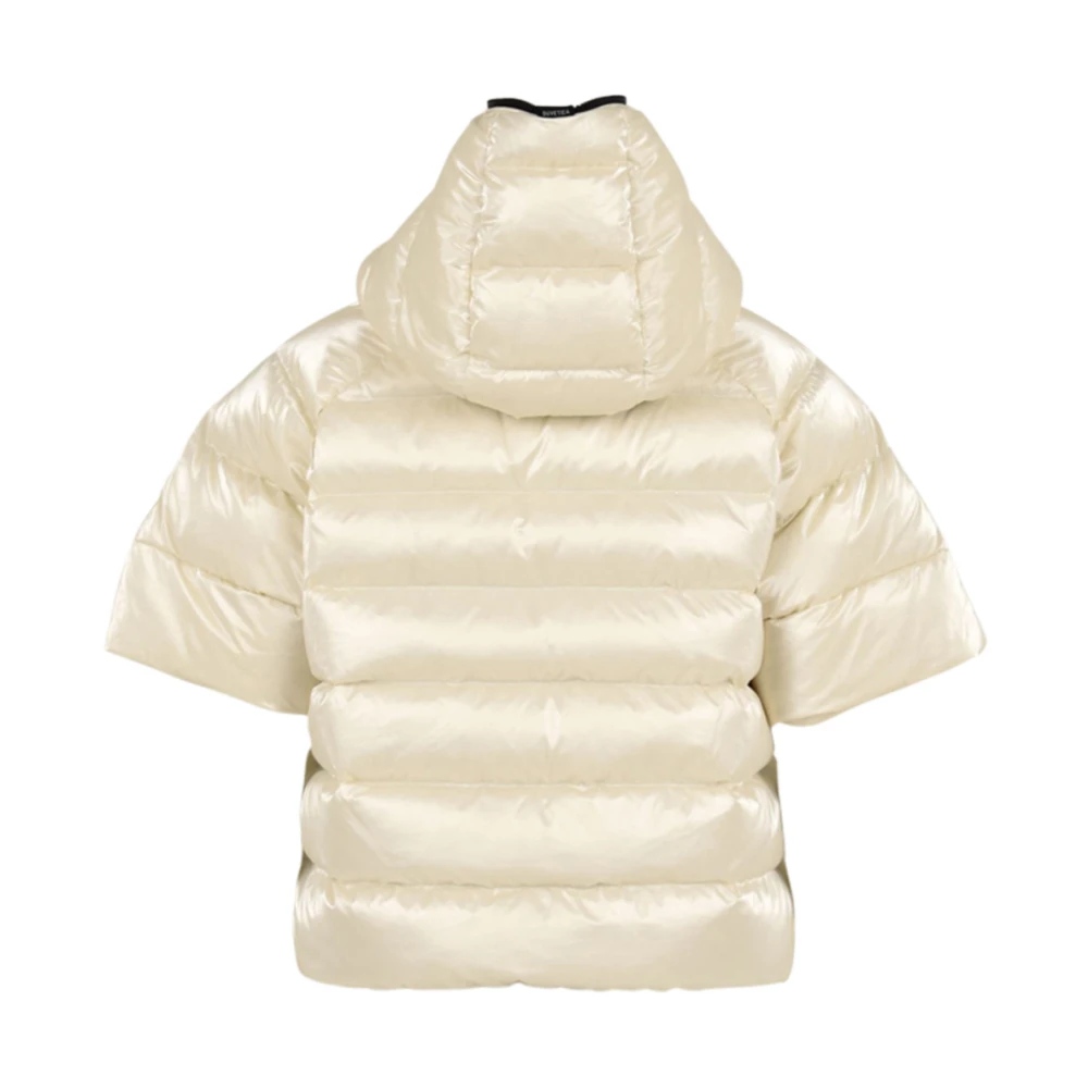 duvetica Beige Horizontaal Gewatteerde Jas Ritssluiting Beige Dames