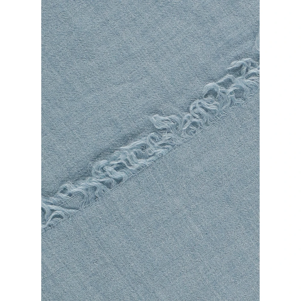 Rick Owens Lichtblauwe Cashmere Zijden Sjaal Blue Dames