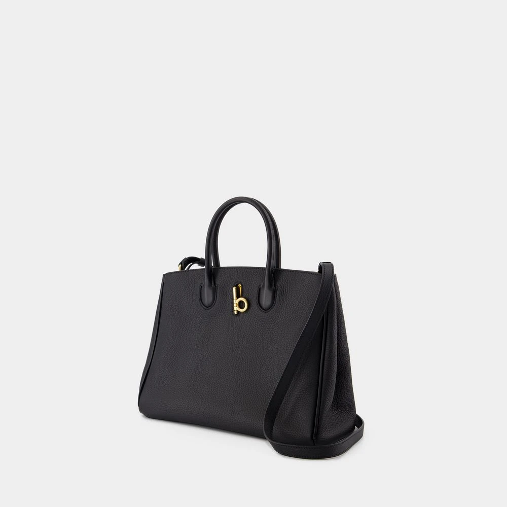 Burberry Zwarte Leren Rocking Horse Shopper Tas Black Dames