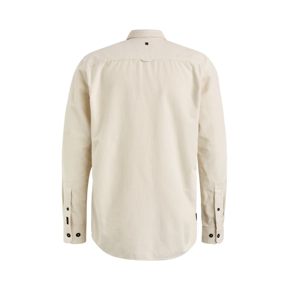 PME Legend Fijne Wafel Corduroy Overhemd Lange Mouw Beige Heren