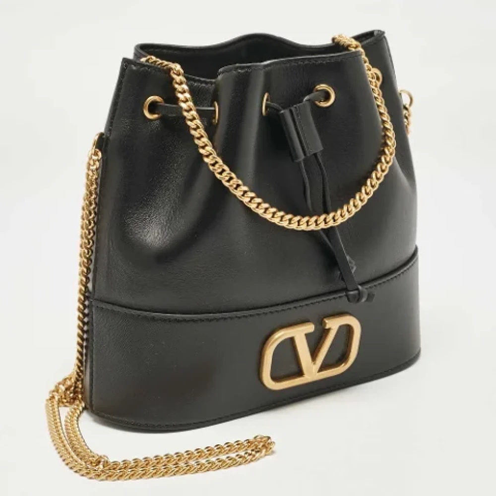 Valentino Vintage Pre-owned Leather shoulder-bags Black Dames