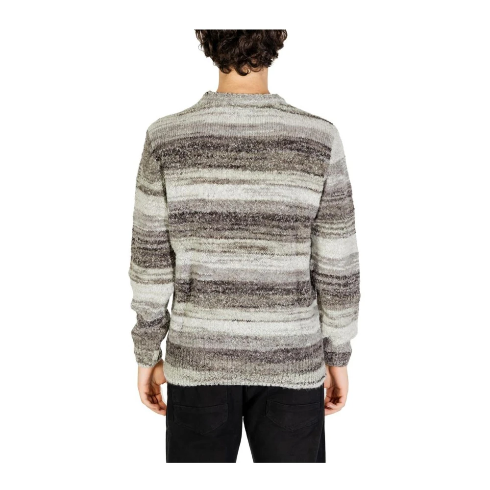 Gianni Lupo Grijze Wollen Blend Gebreide Trui Gray Heren