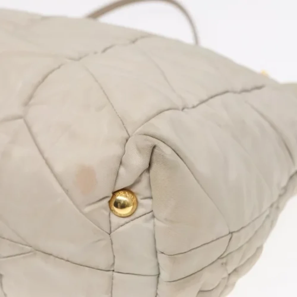 Prada Vintage Pre-owned Canvas prada-bags Beige Dames