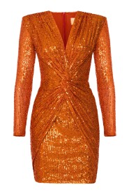 Sequin Dress With Striking Front Overlay