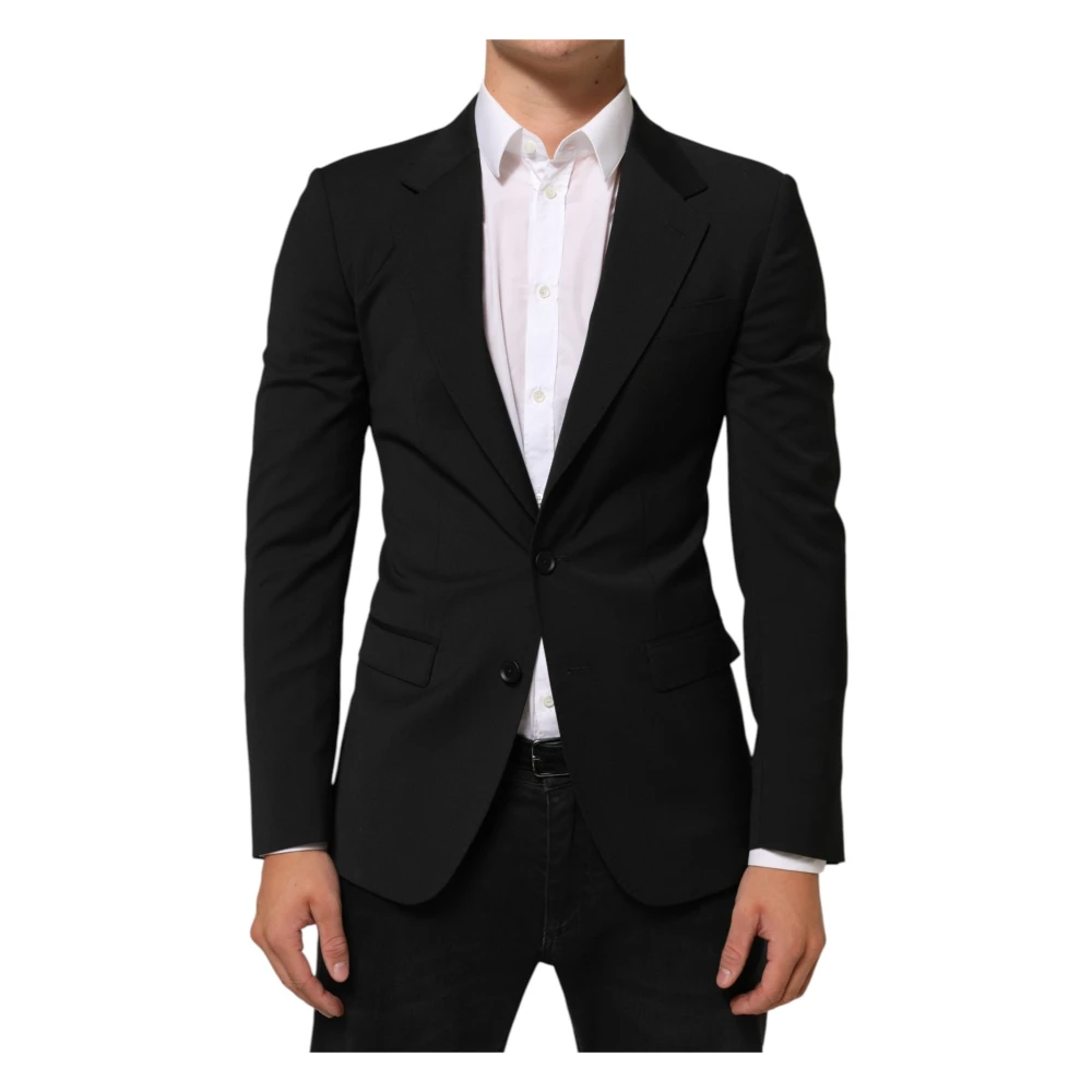 Dolce & Gabbana Men's Black Blazers, Xl, Staff 2-Button Suit Jacket