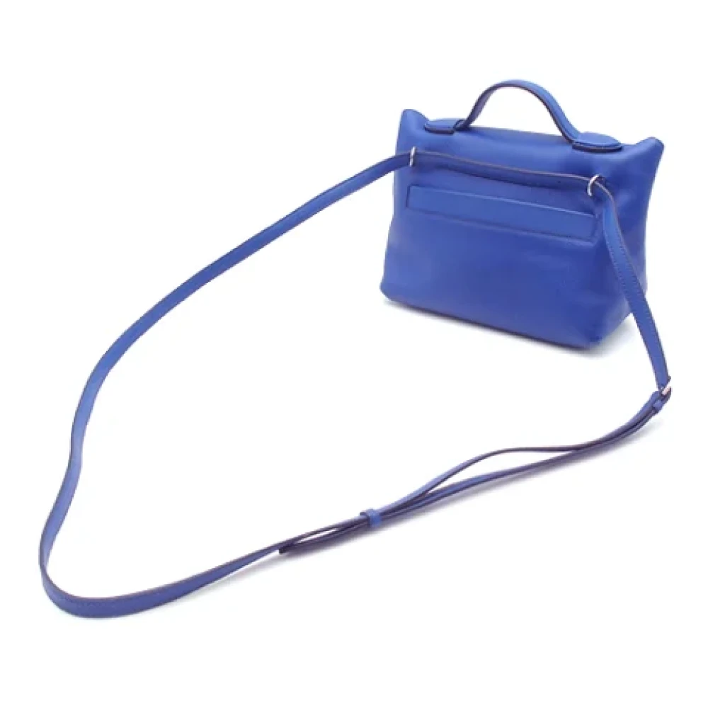 Hermès Vintage Pre-owned Leather handbags Blue Dames