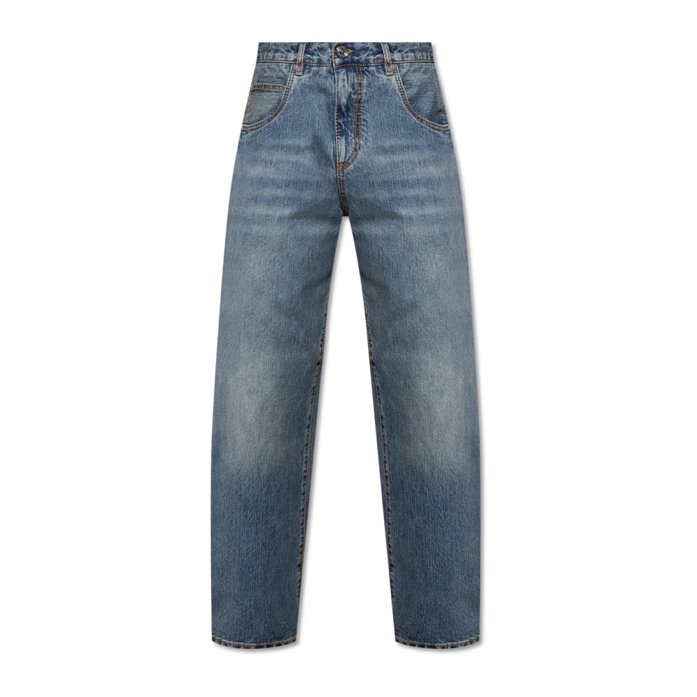 Etro Men's Blue Straight Leg Jeans - Straight Fit Jeans - W31 - Jeans