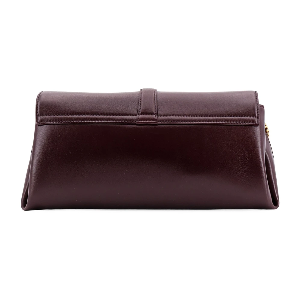 Salvatore Ferragamo Leren schoudertas met klep sluiting Brown Dames