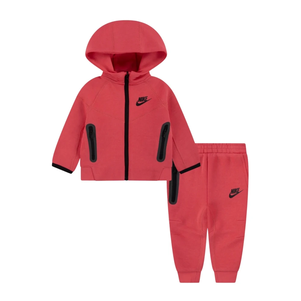 Nike Röd Tech Fleece Träningsdräkt för Barn Red, Unisex