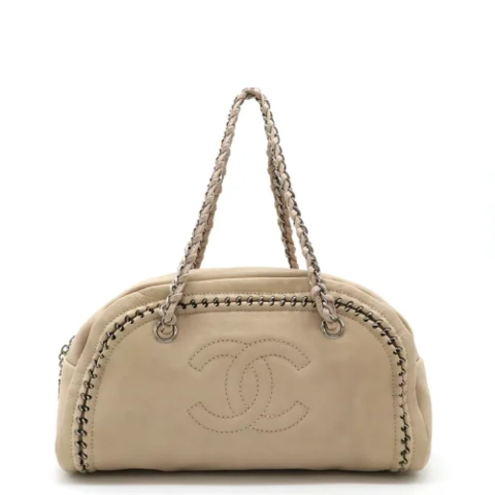 Chanel Vintage Pre-owned Leather chanel-bags Beige Dames