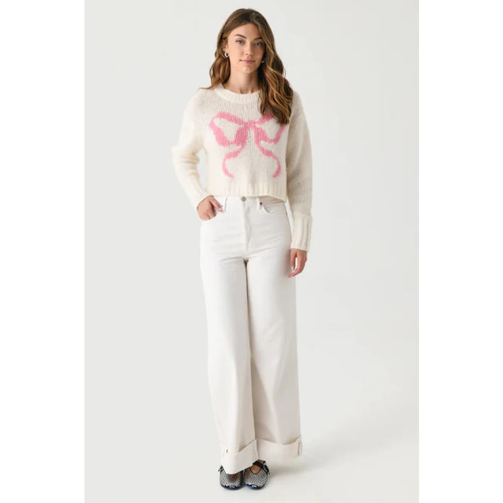 Loveshackfancy Boogontwerp Alpaca-Wol Pullover Trui White Dames