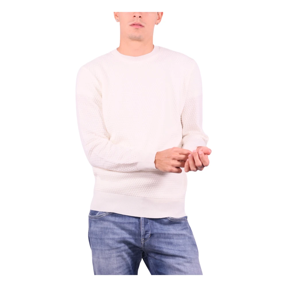 Kangra Witte Trui Ronde Hals Pluriball White Heren
