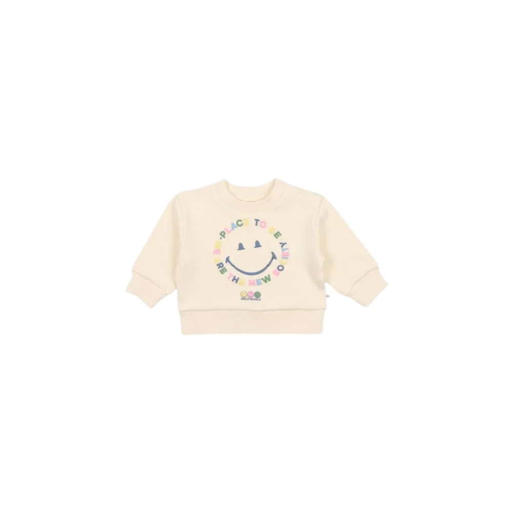 The New Society Färgglad Happy Place Baby Sweater White, Unisex