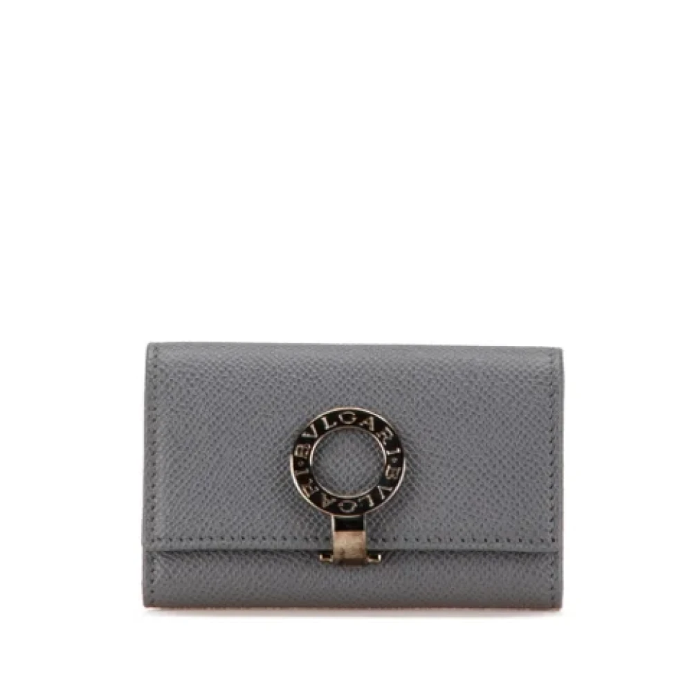 Bvlgari Vintage Pre-owned Leather wallets Gray Dames