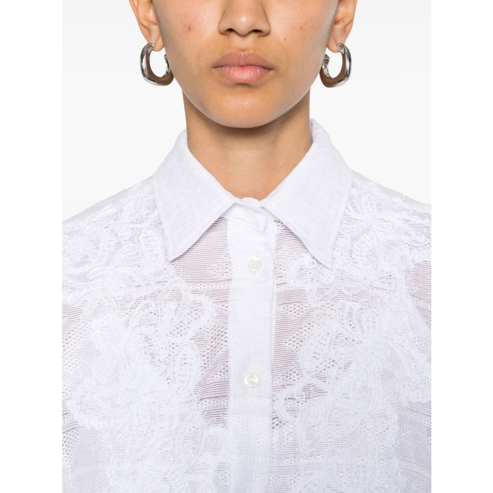 Ermanno Scervino Witte Jurk met Knoopsluiting en Tailleband White Dames