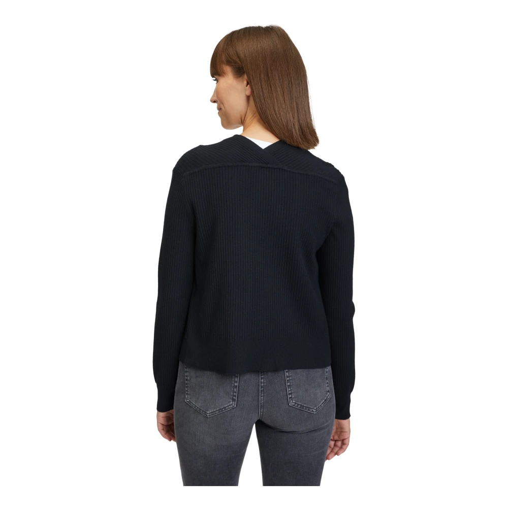 Betty & Co Geribbelde Fijngebreide Vest Black Dames