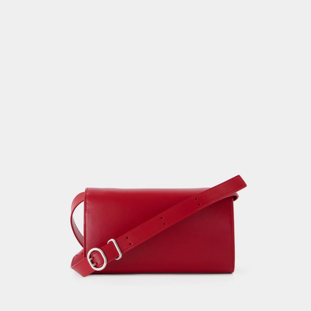 Jil Sander Rode Leren Crossbody Tas Red Dames