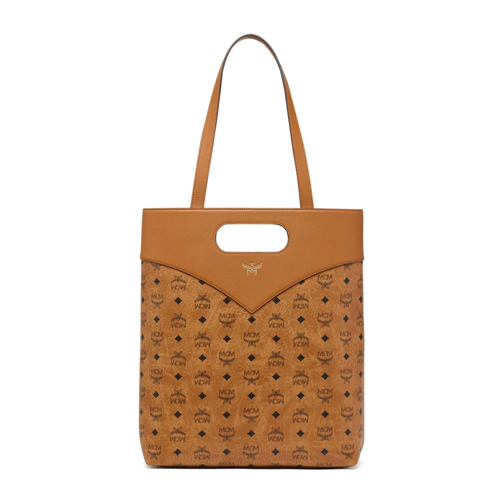 MCM Diamanten Tote Tas in Visetos Leder Mix Brown Unisex