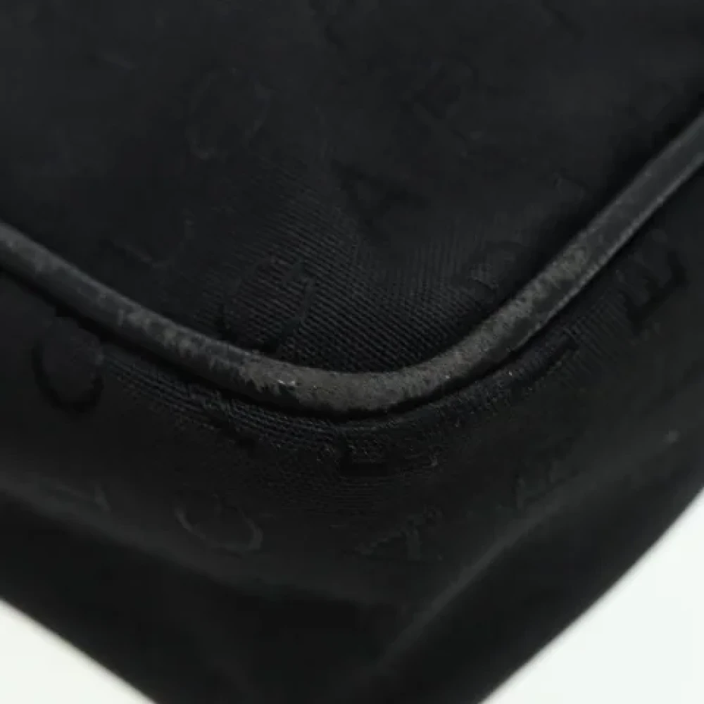 Bvlgari Vintage Pre-owned Canvas shoulder-bags Black Dames