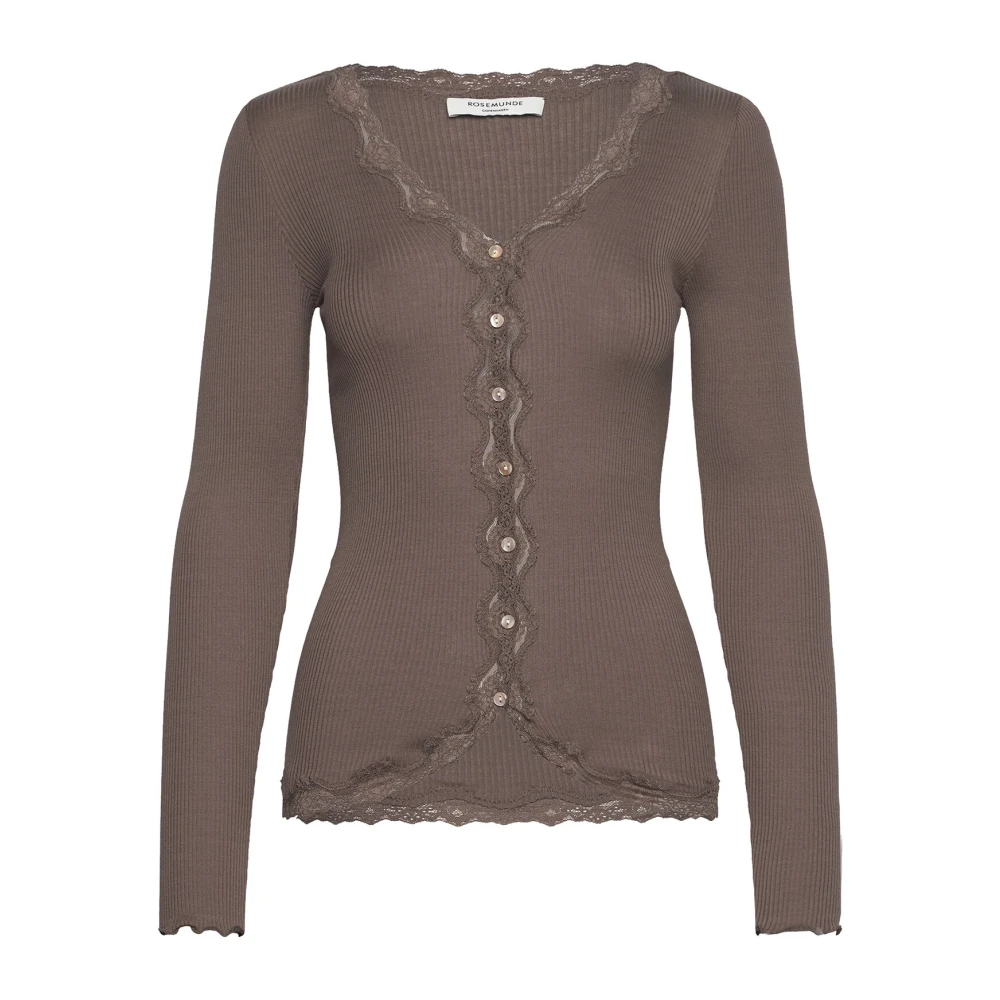 Rosemunde Feminine Kant Cardigan Falcon Brown Dames