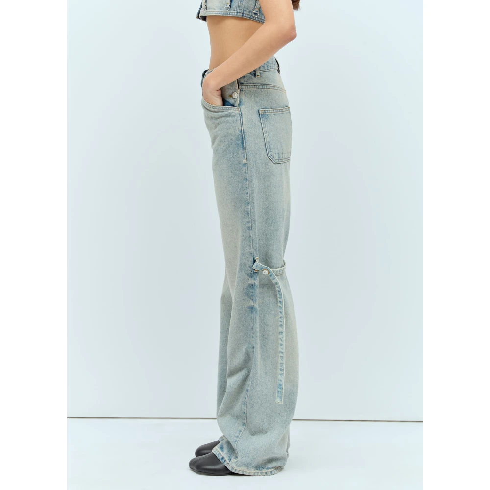 Courrèges Denim Sailor Baggy Jeans Blue Dames