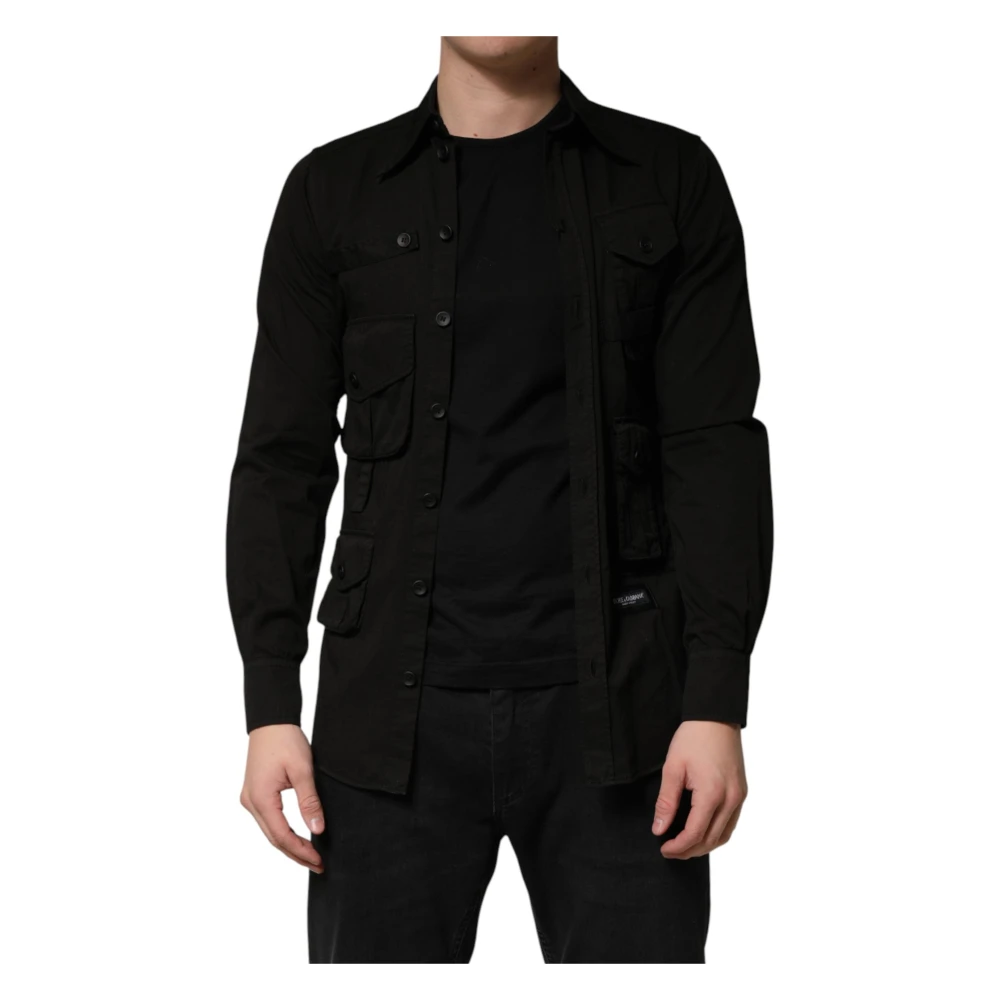 Dolce & Gabbana Men's Black Button Front Shirt - Casual Shirts - Xs - Shirts