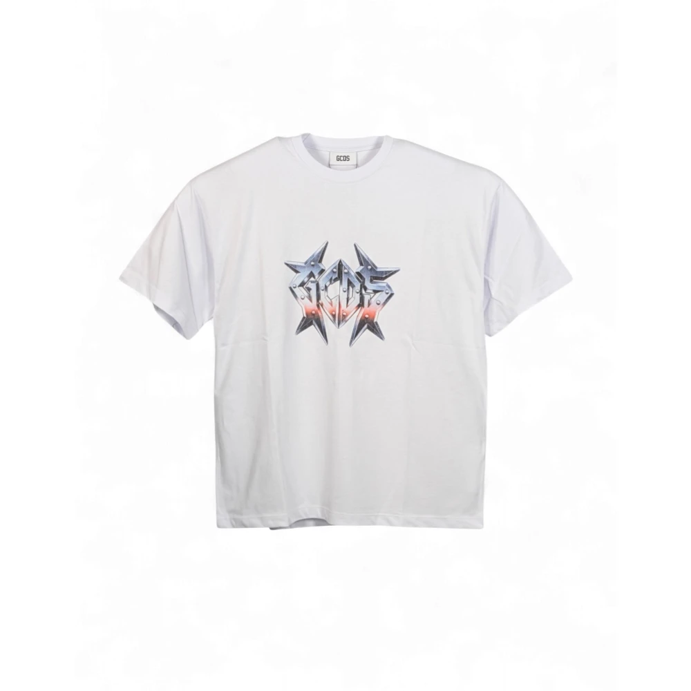 Gcds White T-Shirts, Male, M, Logo Regular T-Shirt