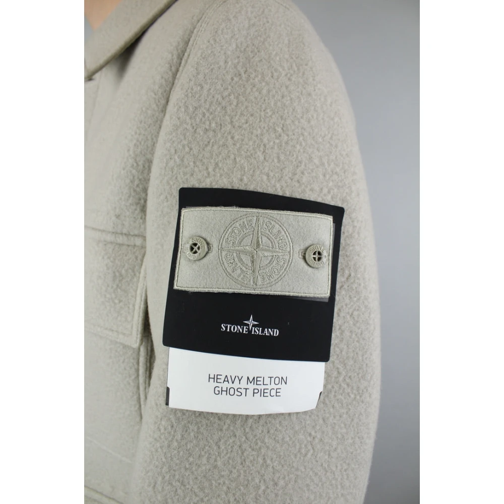 Stone Island Beige Melton Wool Ghost Jacket Beige Heren
