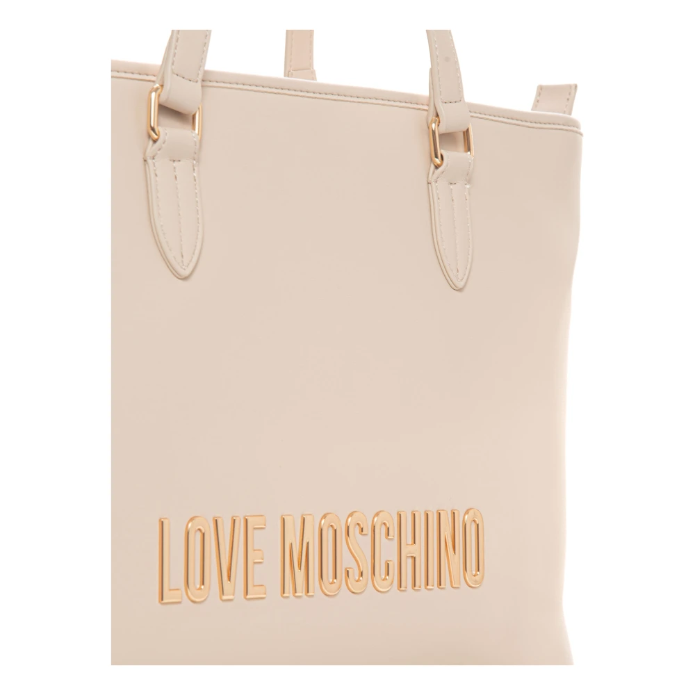 Love Moschino Logo Shopper Tas Beige Dames