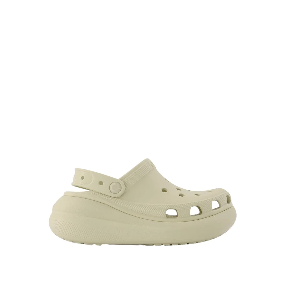 Crocs Women's Beige Classic Crush Mules - Clogs - 6 Uk - Shoes