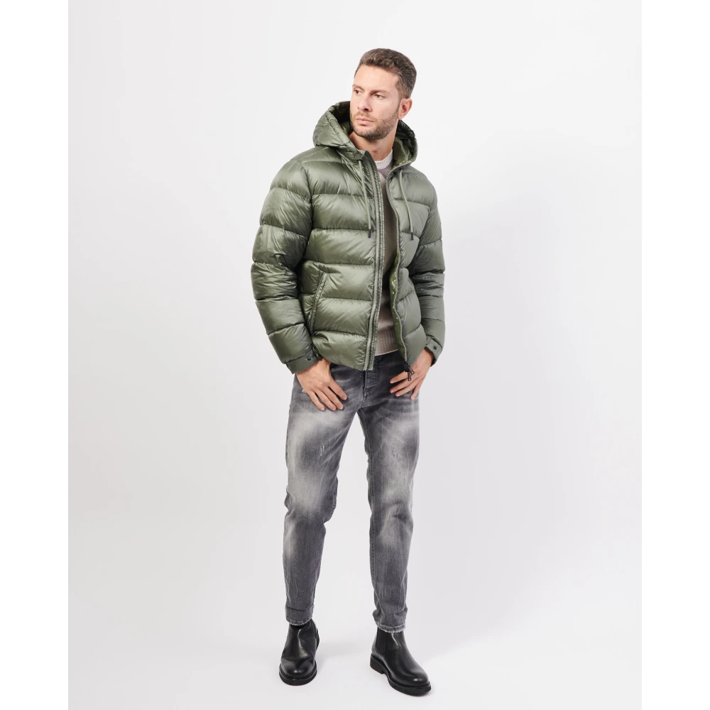 Afterlabel Korte Heren Pufferjas met Capuchon Green Heren