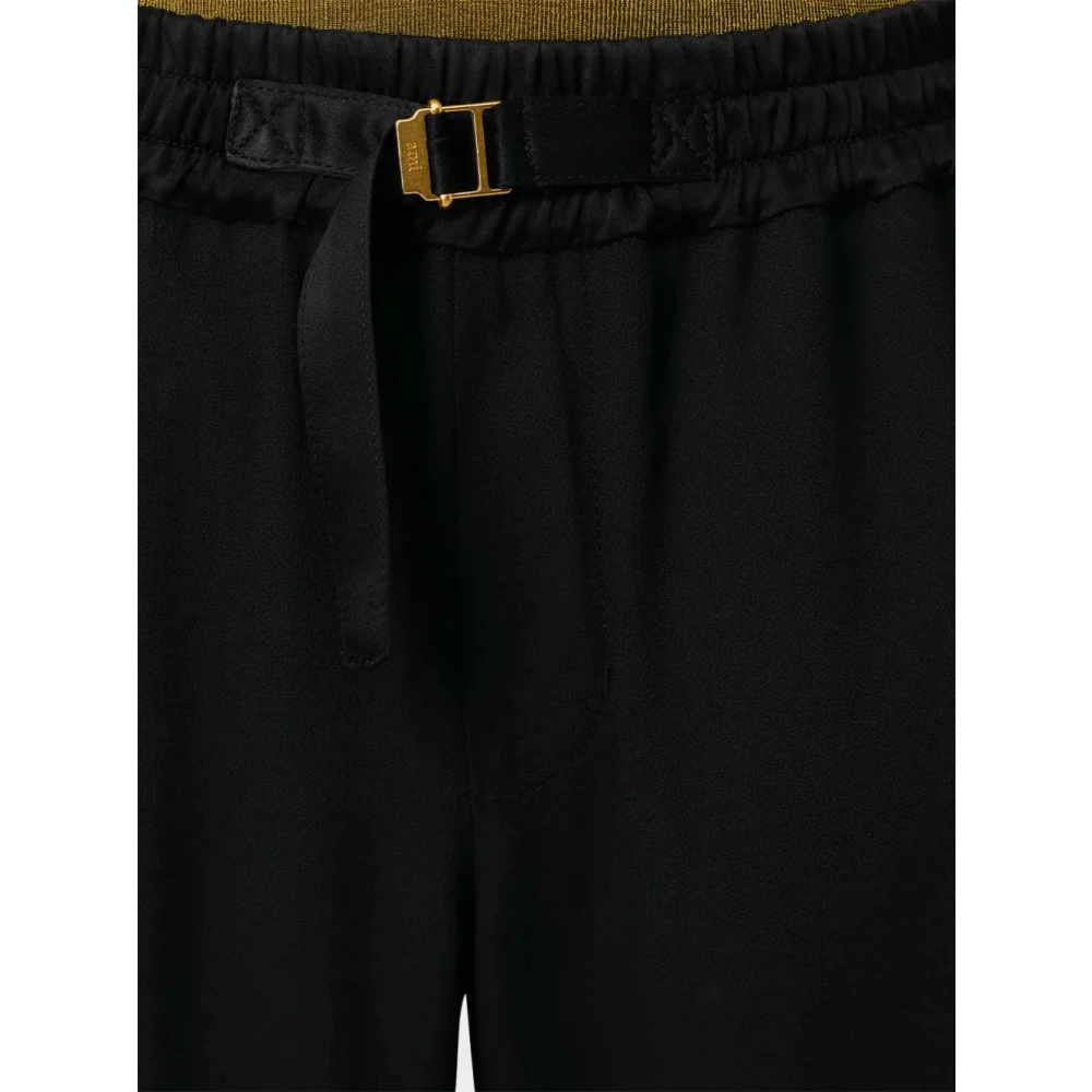 Ami Paris Wijde broek met hartmotief Black Dames