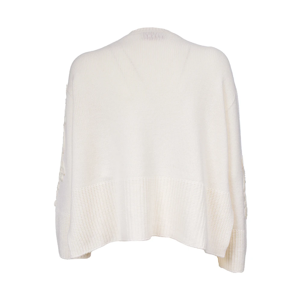 Ermanno Scervino Geborduurde Gebreide Top V-Hals Stijl White Dames