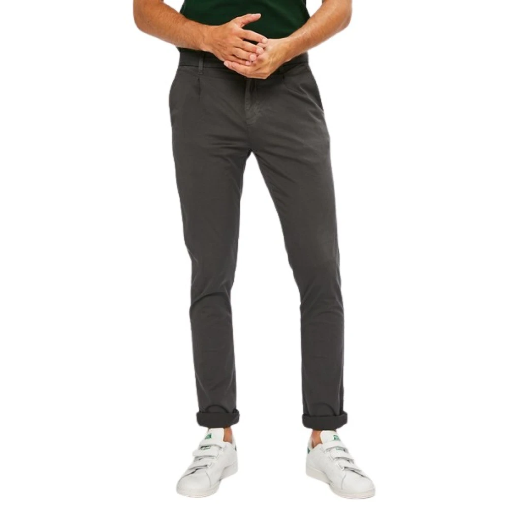 Calvin Klein Grå Chino Cargo Byxor Slim Fit Gray, Herr