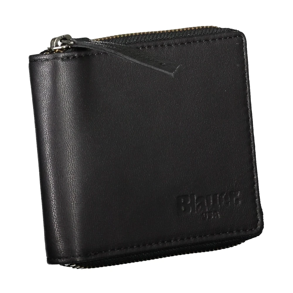 Blauer Herenportemonnee Zwart met Muntvak Black Heren
