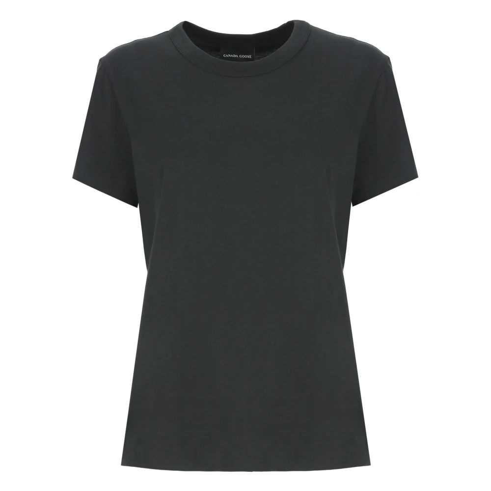 Canada Goose Zwart Katoenen T-shirt met Logopatch Black Dames