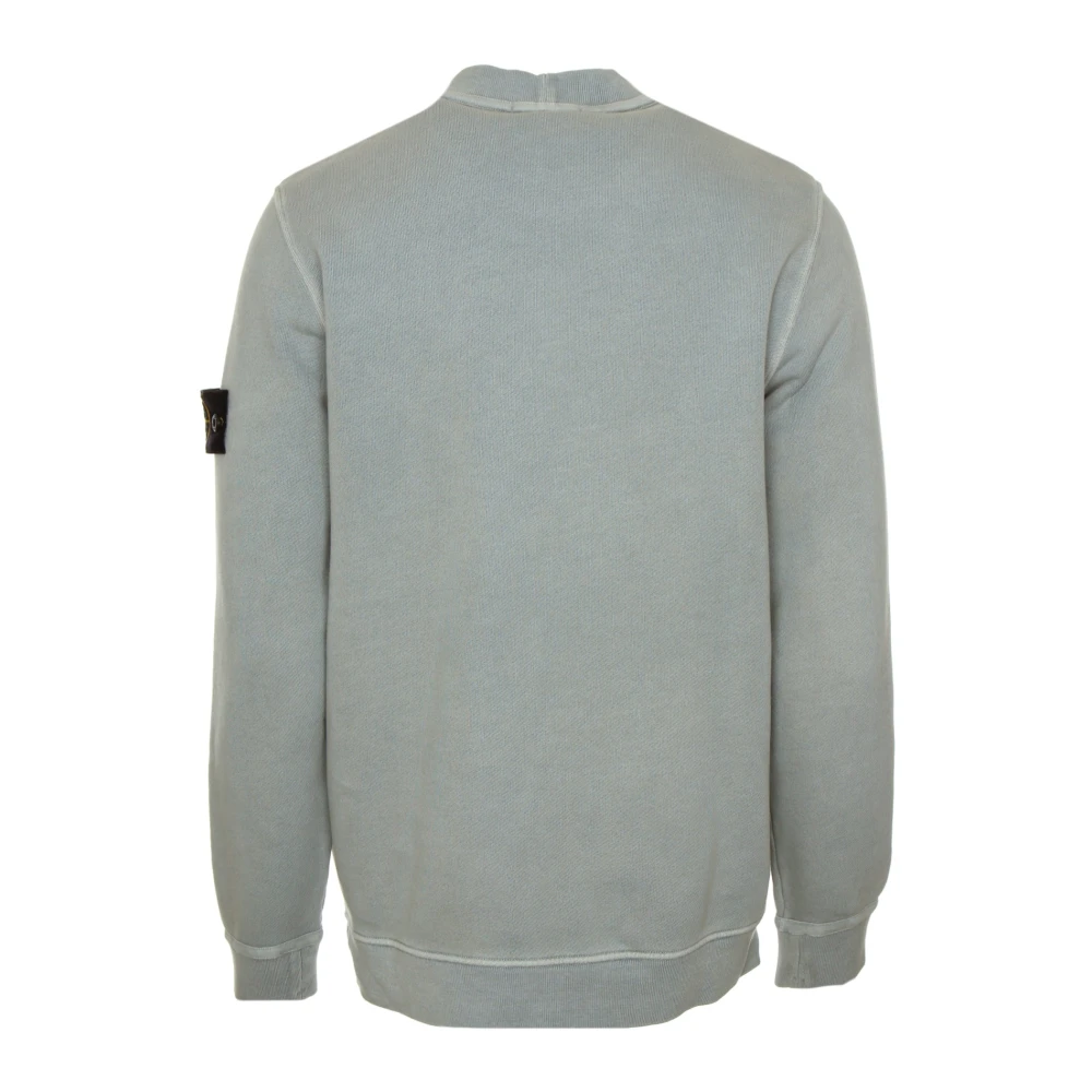 Stone Island Diagonaal Geweven Sweatshirt met Ronde Hals Gray Heren