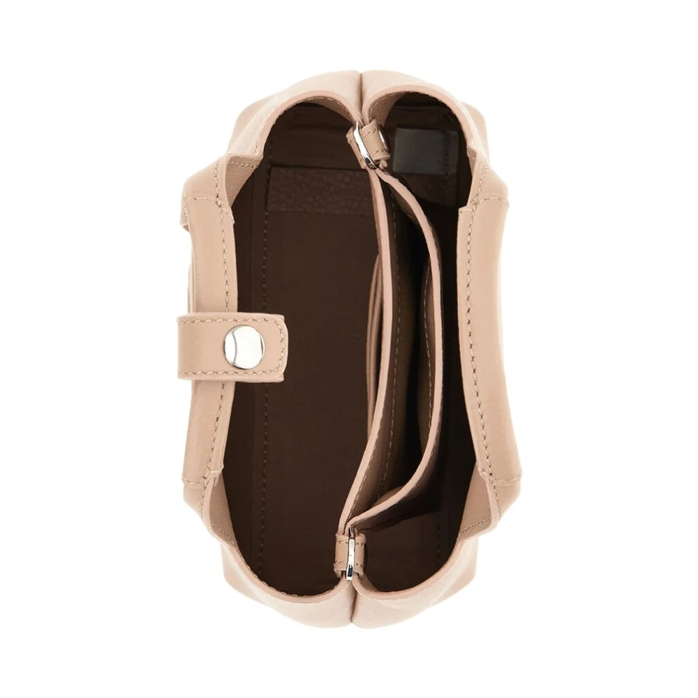Hogan Beige Leren Tote Tas met Logo Pink Dames
