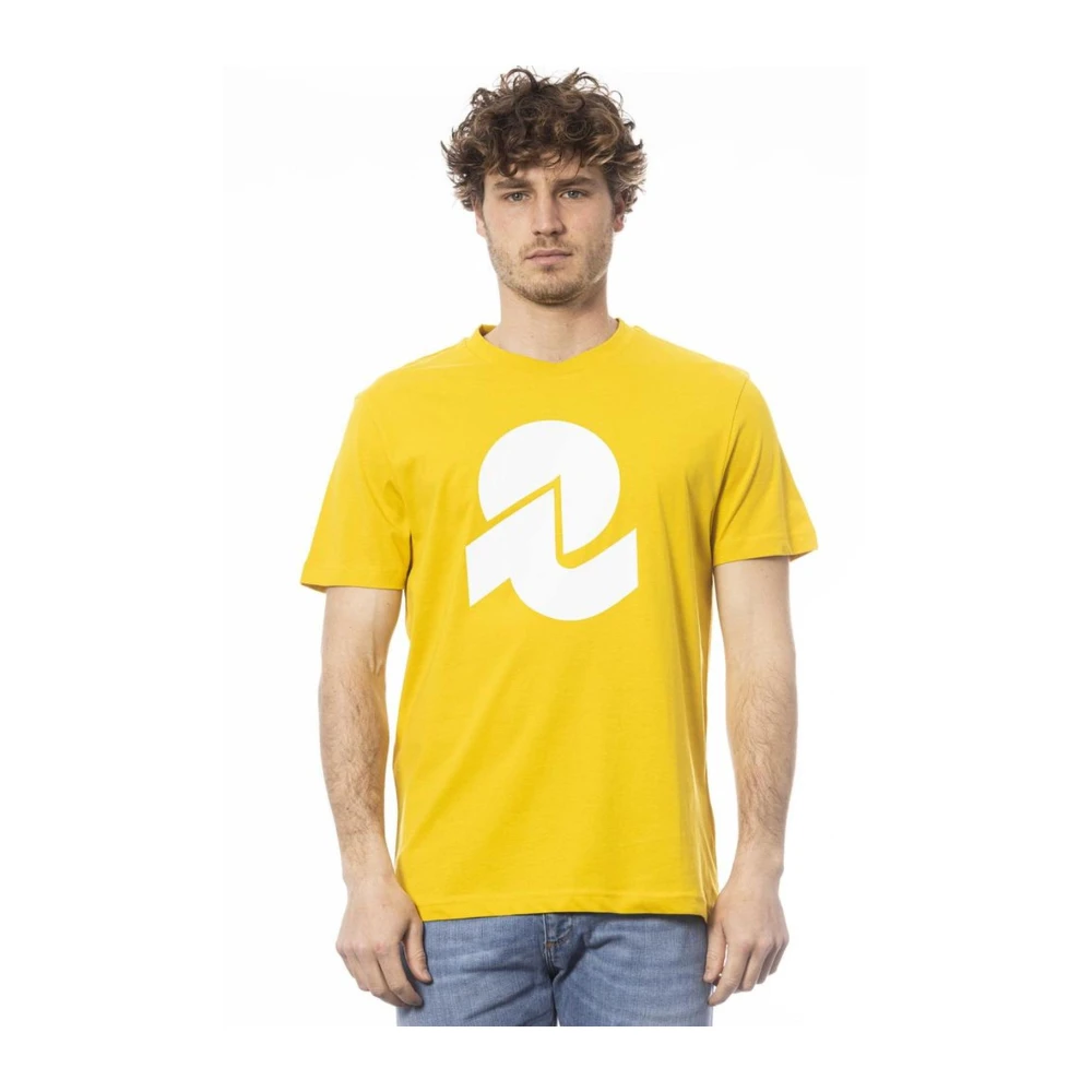 Invicta Yellow Crew Neck Short Sleeve T-Shirt With Front Logo Print - Male - T-Shirts - S - Tops