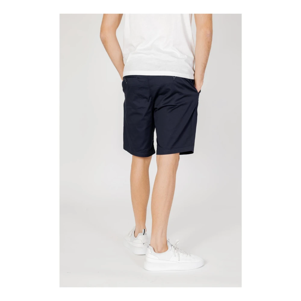 Armani Exchange Blauwe Katoenmix Zip Shorts Blue Heren