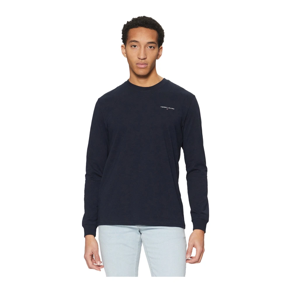 Tommy Jeans Blauw Logo Katoenen T-shirt Blue Heren