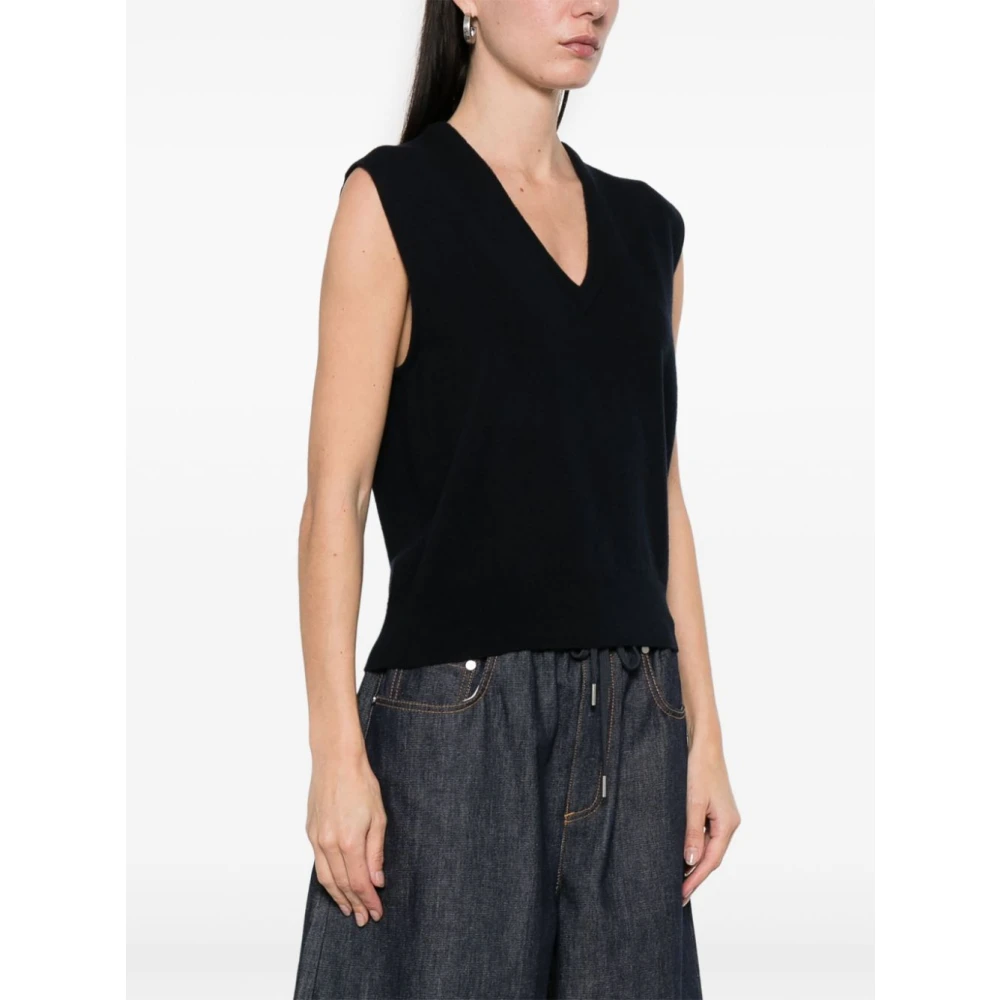 Maison Margiela Zwarte Gebreide Jas Black Dames