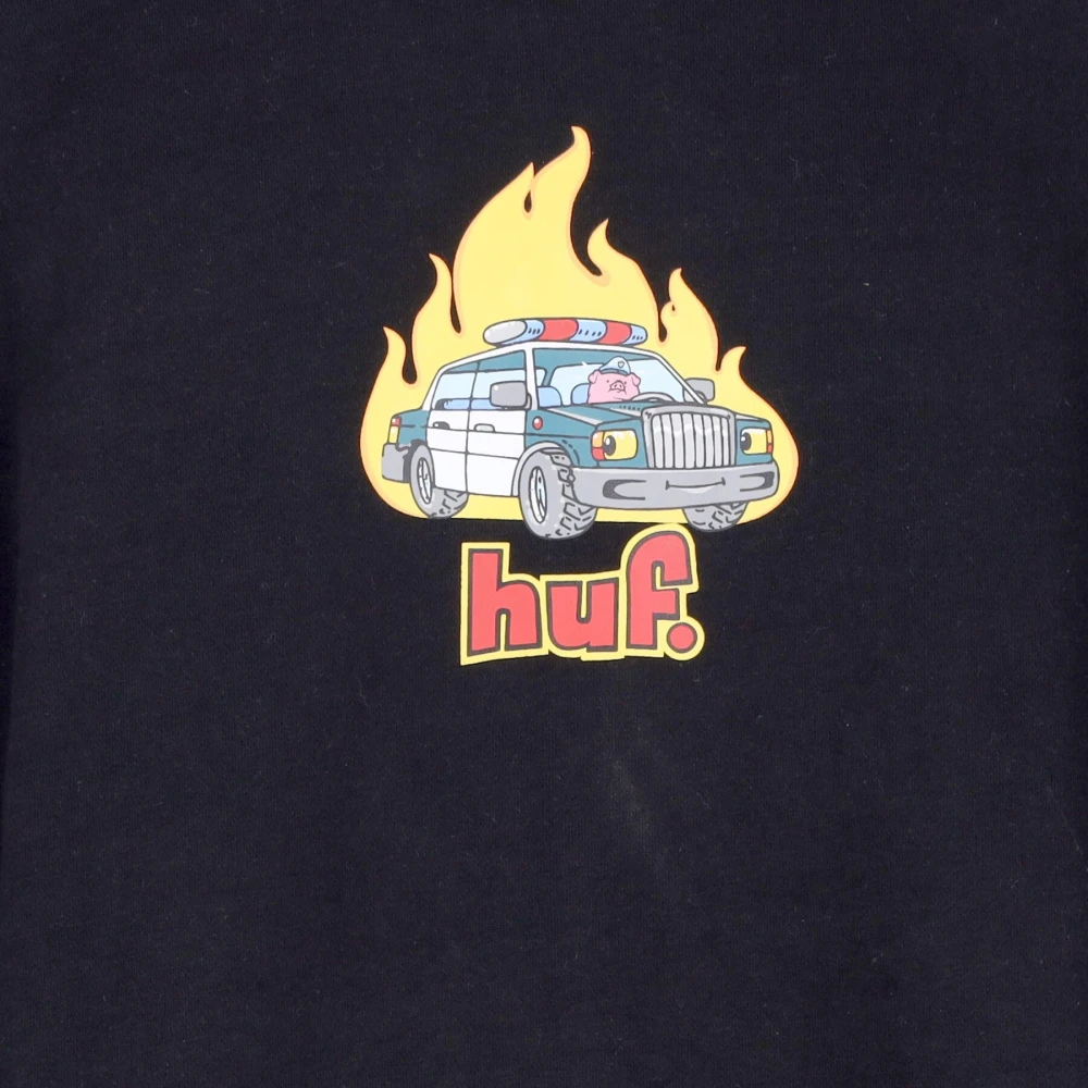 HUF Zwarte Crew Neck Sweatshirt met Lange Mouwen Black Heren