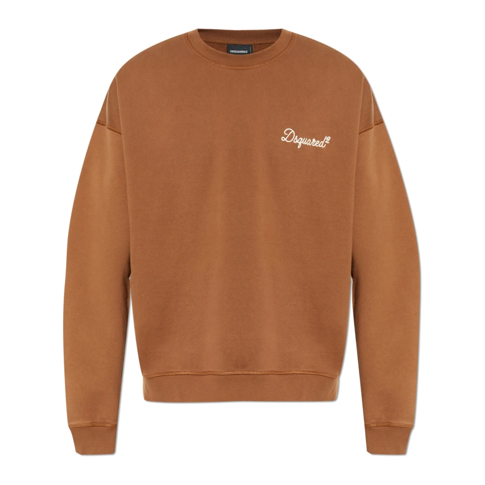Dsquared2 Brown D2 Signature Relax Fit Crewneck - Male - Sweatshirts - L - Sweatshirts & Hoodies