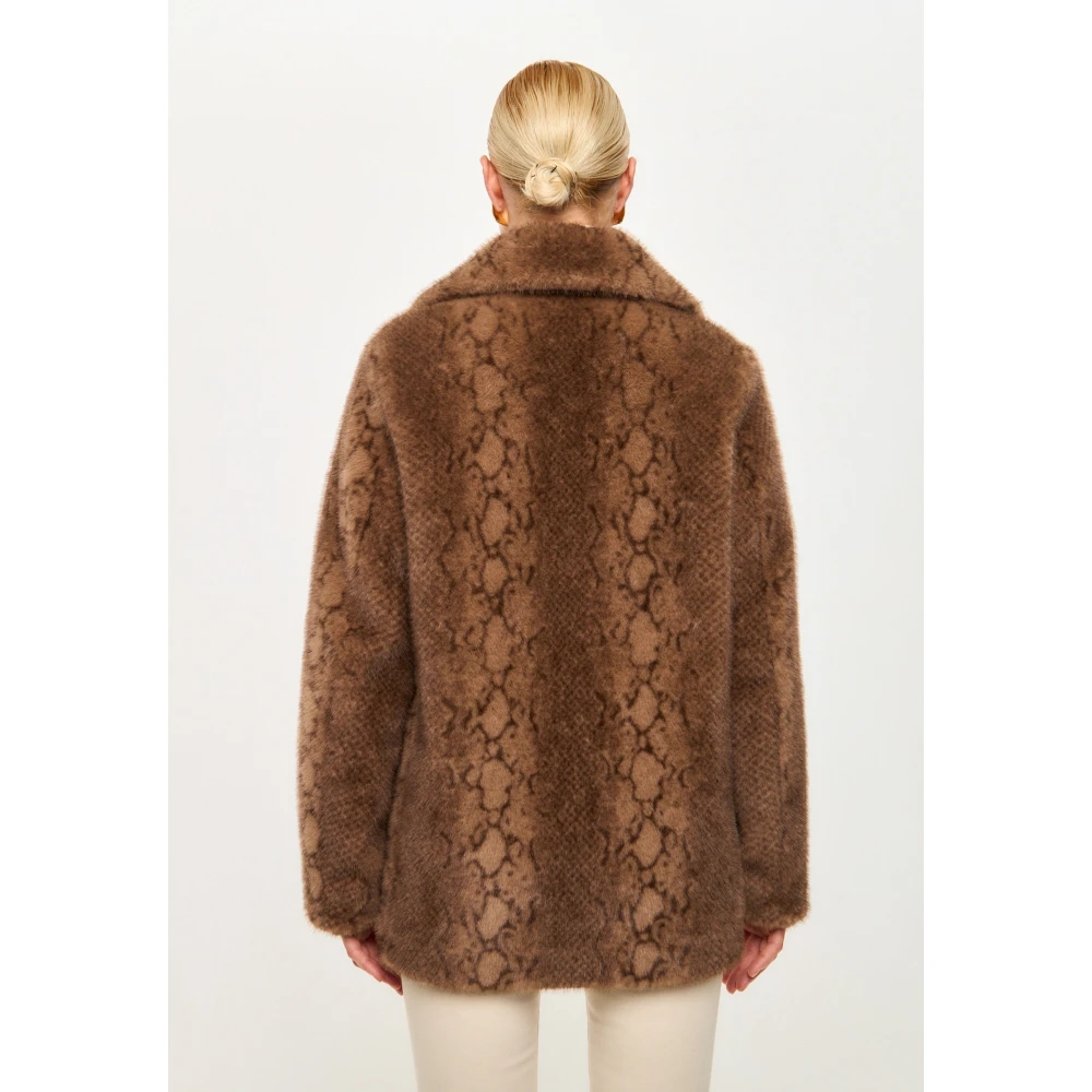 Cesare Gaspari Faux Fur & Shearling Jackets Brown Dames